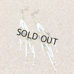 画像3: ネイティブ ビーズフリンジピアス ホワイト