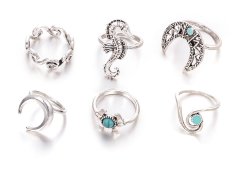 画像6: ボヘミアンリング 6ピースセット